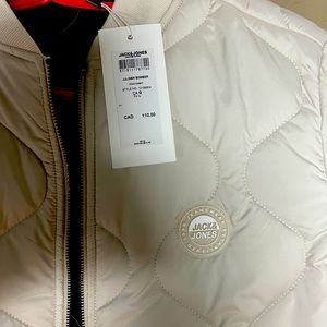 Mens Large Jack & Jones Quilted Long-Sleeve Bomber Jacket